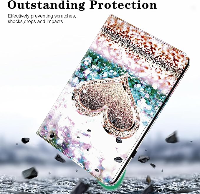 Tablet Case for Lenovo Tab Plus 11.5 Inch 2024, Multi-Angle Viewing Premium PU Leather Case with Hand Strap & Card Slots/Holder for 11.5" Lenovo Tab Plus 2024 Release - Diamond Peach