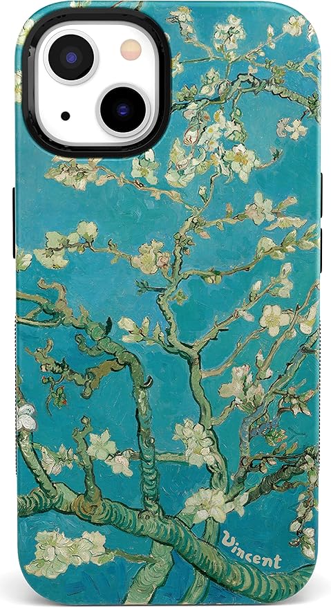 Casely iPhone 14 Case | Blue Awakening | Van Gogh Almond Blossom | Compatible with MagSafe | Bold Protective Design