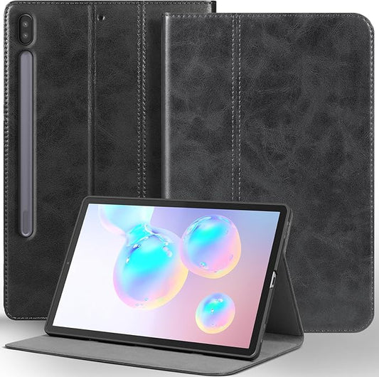 for Samsung Galaxy Tab S6 10.5 inch Case 2019 Model(SM-T860/T865/T867) Genuine Leather Cover Protective Shell,Auto Wake/Sleep.Black