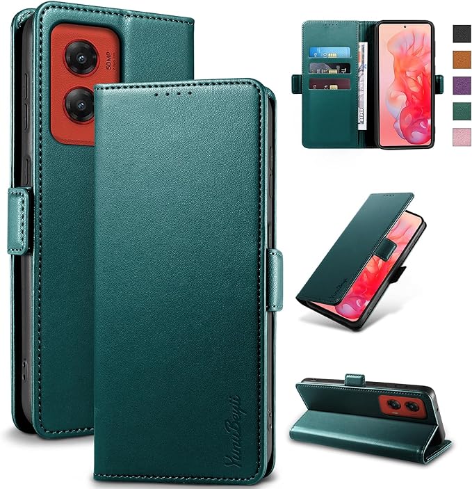 Wallet Flip Case for Moto G Stylus 5G (2024) - [RFID Blocking] Luxury PU Leather Card Holder Magnetic Phone Cover with Kickstand,Shockproof Protective Case,Green