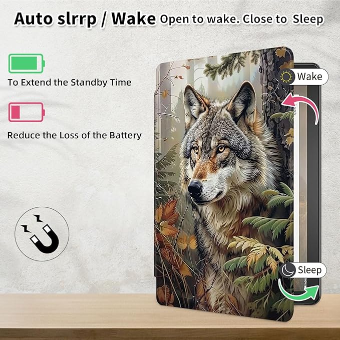 Case for Samsung Galaxy Tab A9+/A9 Plus 11 Inch 2023 Tablet Case, 360 Degree Rotating Folio Stand Smart Cover for Galaxy Tab A9+ Tablet SM-X210/X216/X218, Auto Sleep/Wake, Wolf 3