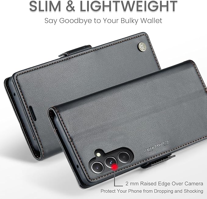 SINIANL Samsung Galaxy S24 Plus Wallet Case with RFID Blocking, Galaxy S24+ Case Wallet for Women Men with Card Holder Magnetic Clasp Kickstand Leather Book Folio Case for Galaxy S24 Plus Black