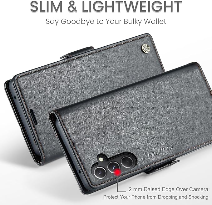 SINIANL Samsung Galaxy S24 Wallet Case with RFID Blocking, Samsung S24 Case Wallet for Women Men with Card Holder Magnetic Clasp Kickstand Leather Book Folio Case for Galaxy S24 Black