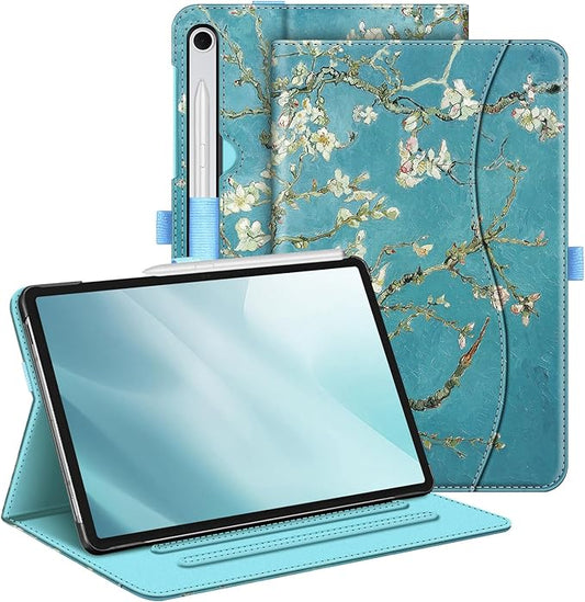 Fintie Case for Samsung Galaxy Tab S10 Lite/ S10 FE/ S9 FE 5G 10.9 Inch/Tab S9 11 Inch with S Pen Holder, Multi-Angle Viewing Protective Cover with Pocket, Auto Sleep/Wake, Blossom