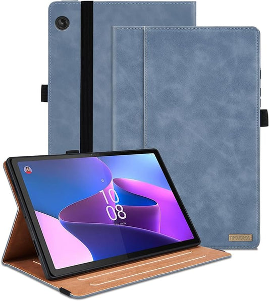 Case for Lenovo Tab M10 Plus 10.6 2022 Released, Multi-Angle Viewing Smart Cover with Pocket, Business PU Leather Flip Stand Cover with Card Slot -Gray