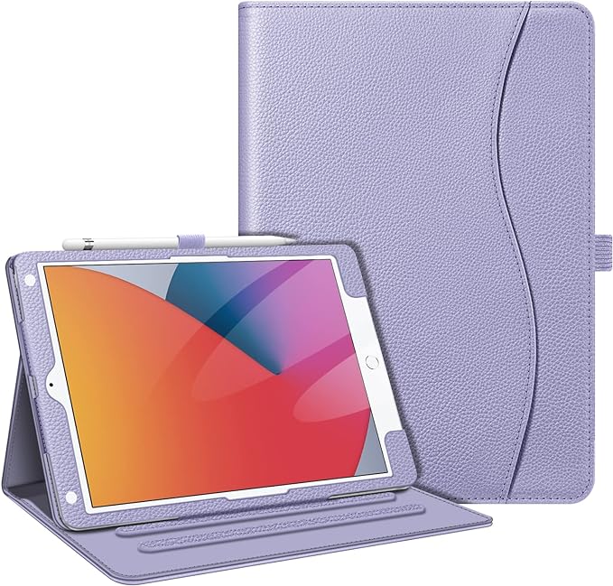 Fintie Case for iPad 9th / 8th / 7th Generation (2021/2020/2019) 10.2 Inch - [Corner Protection] Multi-Angle Viewing Stand Cover with Pocket & Pencil Holder, Auto Sleep Wake, Lilac Purple