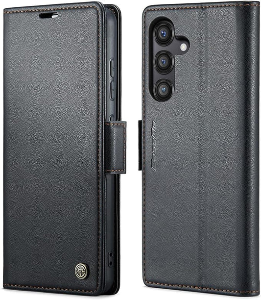 SINIANL for Samsung Galaxy S24 FE Wallet Case with RFID Blocking, Samsung S24 FE Case Wallet for Men Women with Card Holder Magnetic Clasp Kickstand Leather Book Folio Case for Galaxy S24 FE Black