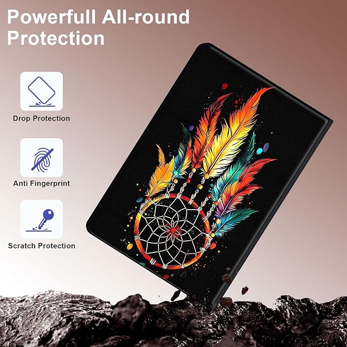 Case for Samsung Galaxy Tab A9+/A9 Plus 11” 2023 Model (SM-X210/X216/X218), Slim PU Leather Stand Cover with Auto Wake/Sleep, Multi-Angle Viewing & Shockproof, Dream Catcher