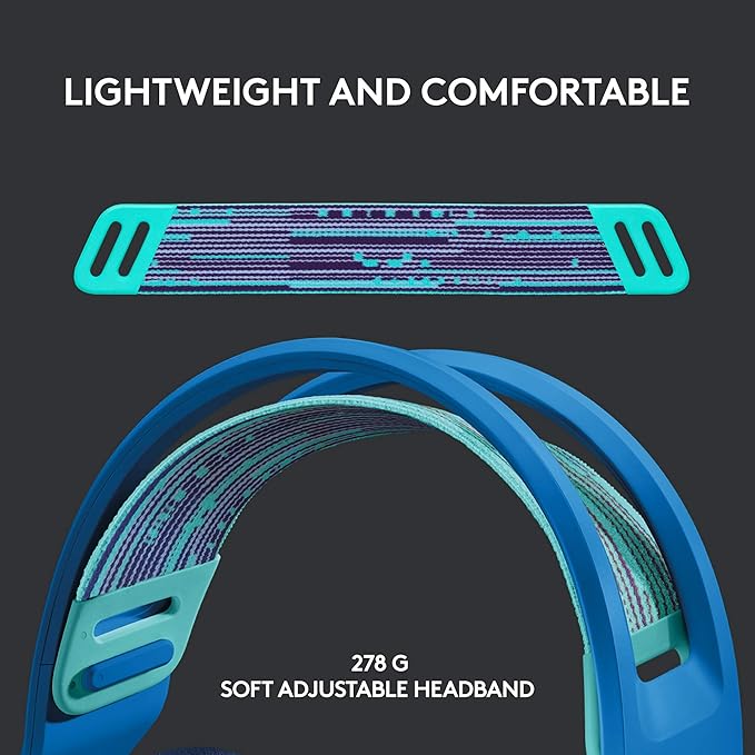 Logitech G733 Lightspeed Wireless Gaming Headset + Litra Beam LX Premium Dual-Sided RGB LED Streaming Key Light - Blue