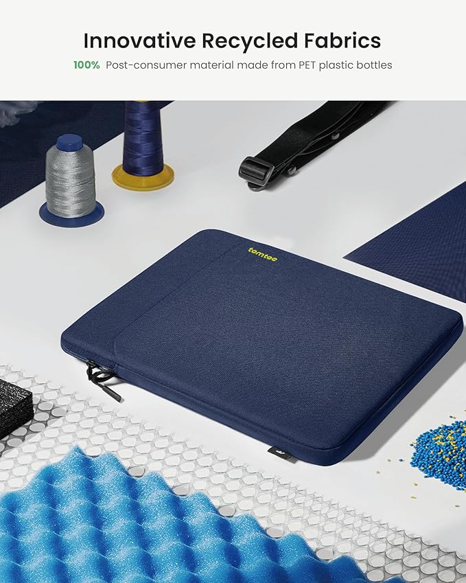 tomtoc Light-B19 Slim 11 Inch Tablet Sleeve Bag for 2025 11-inch iPad A16, iPad Air M3, iPad Pro M4/M2/M1, iPad Air M2 2024, iPad 10/9, Light Shoulder Bag with Acessories Storage, Eco-Friendly Fabric