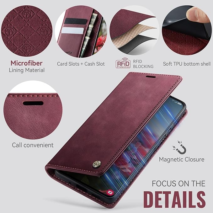 Wallet Case for Samsung Galaxy S20 Plus Leather Wallet Flip Cover with Card Holder, Kickstand, Magnetic Closure, RFID Blocking TPU Shockproof Phone Case Compatible with Galaxy S20 Plus, Red