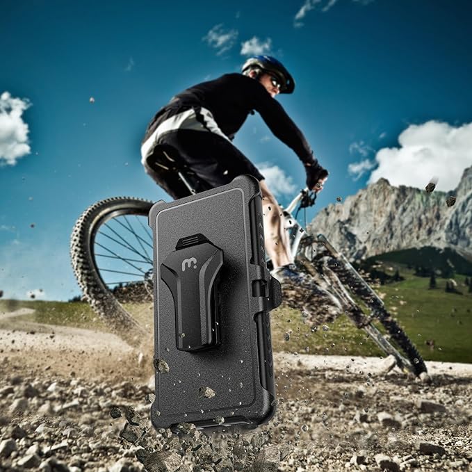 M MYBAT PRO Maverick Series for Samsung Galaxy S25 Ultra Case with Belt Clip Holster, 6.9 inch, Heavy Duty Military Grade Drop Protective Case w 360° Rotating Stand (No Screen Protector) Black