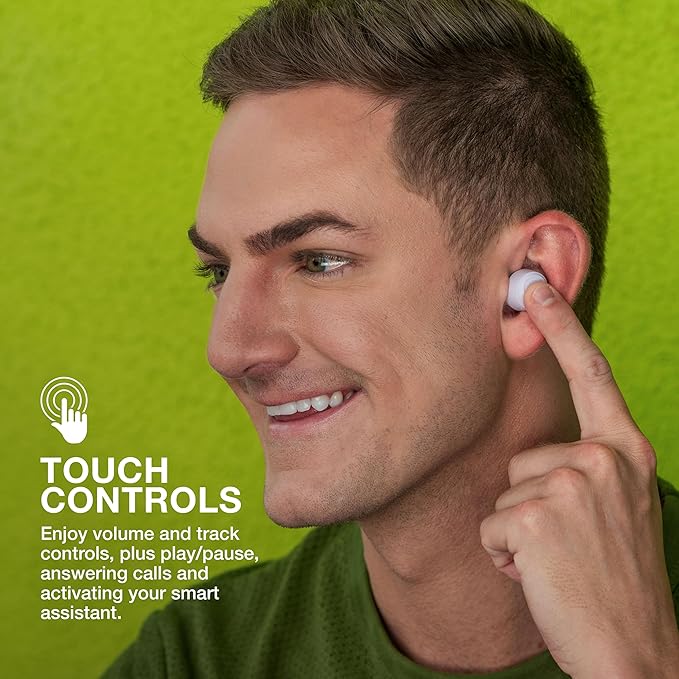 JLab Go Air Pop True Wireless Earbuds, in Ear Headphones, Bluetooth Earphones, Ear Buds with 32H Playtime, Bluetooth Earbuds with Microphone, USB Charging Case, Dual Connect, EQ3 Sound, Lilac