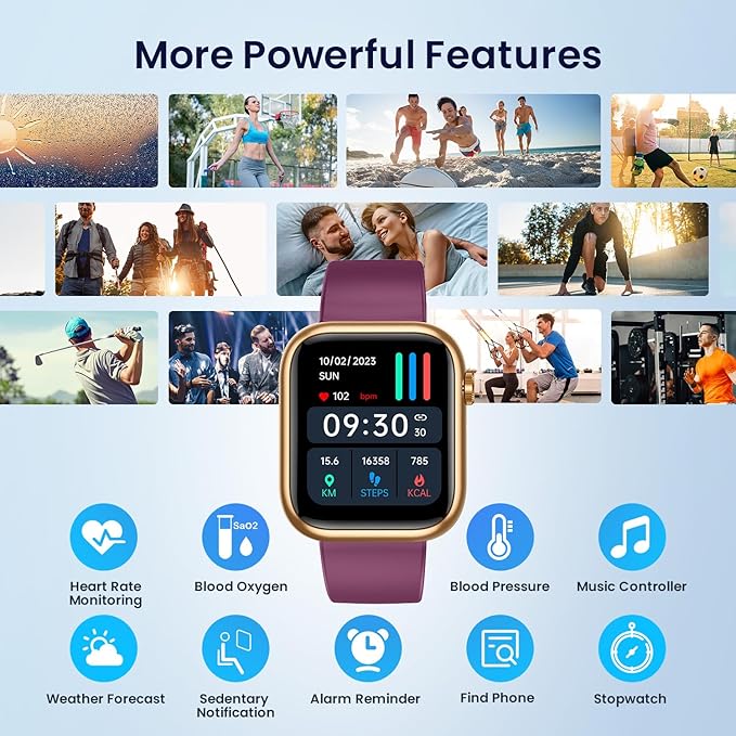 Smartwatch Women Fitness Tracker Watch: Red Smart Watches for Women Make Answer Bluetooth Call Android Phones iPhone Compatible 123+ Sport Modes IP68 Waterproof Digital Pedometer Heart Rate Monitor