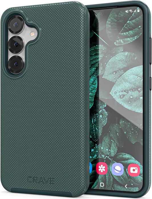 Crave Dual Guard Compatible with Samsung Galaxy S25 Case, Shockproof Protection Dual Layer Case for Samsung Galaxy S25 - Forest Green