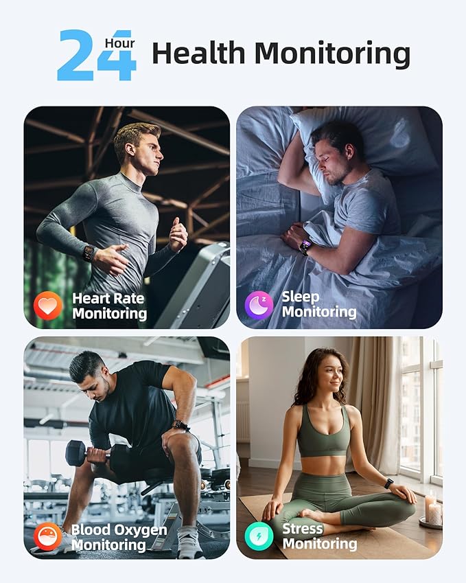 Parsonver Smart Watch, 5ATM Waterproof Watch for Swimming, Fitness Activity Tracker with 110+ Sports Modes, Heart Rate/Sleep/SpO2/Calories Monitor, Pedometer, Fitness Watch for Android & iPhone, Black