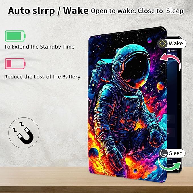 Case for Samsung Galaxy Tab S10 Ultra/Tab S9 Ultra 14.6-Inch, 360 Degree Rotating Folio Stand Smart Cover for Galaxy Tab S10 Ultra/ S9 Ultra 14.6'', Auto Sleep/Wake, Astronaut