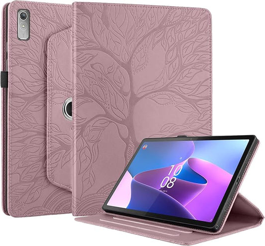 Rotating Case for Lenovo Tab P11 2nd Gen/Xiaoxin Pad Plus 2023 11.5" TB350FU/TB350XU PU Leather Cover Lightweight Flip Stand Shell for Lenovo Tab P11 2nd Gen 11.5 inch Tablet-Rose Gold
