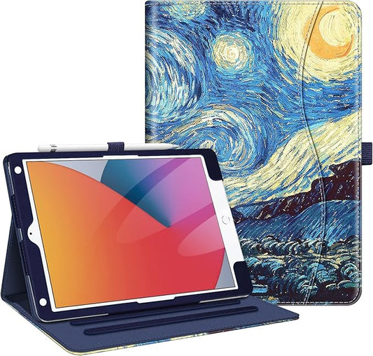Fintie Case for iPad 9th / 8th / 7th Generation (2021/2020/2019) 10.2 Inch - [Corner Protection] Multi-Angle Viewing Stand Cover with Pocket & Pencil Holder, Auto Sleep Wake, Starry Night