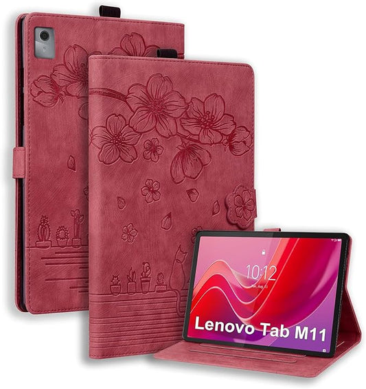Case for Lenovo Tab M11 / Tab K11 LTE 11 inch Tablet 2024, Tab m11 11" Tablet Case PU Leather with Pen Holder Magnectic Cover Folio Stand for Model TB330FU- Red
