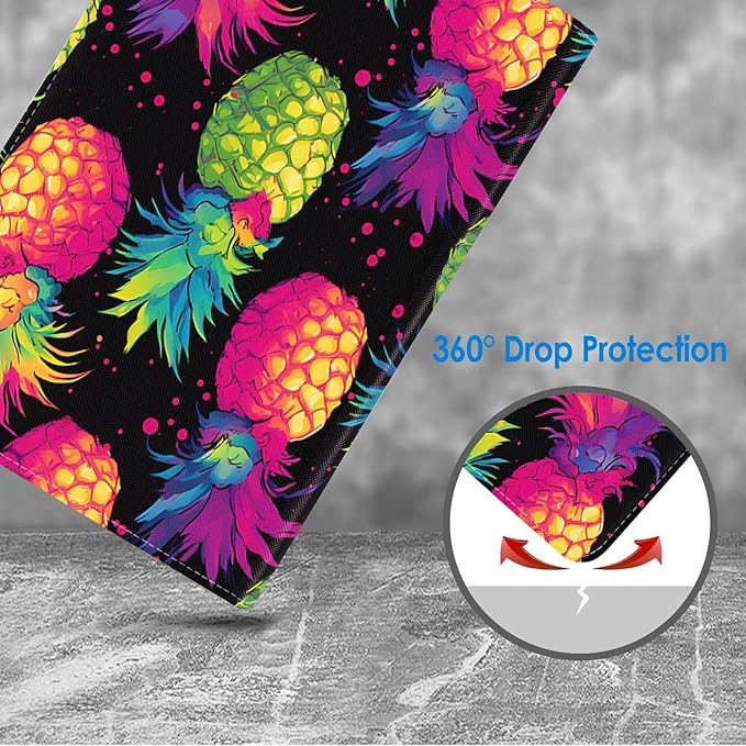 Case for Samsung Galaxy Tab A 10.1 2019 (SM-T510/T515/T517), Slim Lightweight PU Leather Stand Cover with Auto Wake/Sleep for Galaxy Tab A 10.1 Inch - Pineapple