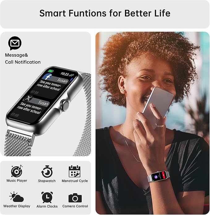 Health Fitness Tracker, Smart Watch with 24/7 Heart Rate and Blood Oxygen Monitor, Sleep Tracker with IP68 Waterproof, Activity Tracker Pedometer Step Counter for Women Men