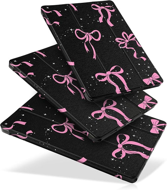 DONGKE Case for Samsung Galaxy Tab A9+/A9 Plus 11 inch 2024 2023 (SM-X210/X216/X218), Slim Stand Hard PC Translucent Back Shell Smart Cover, Auto Wake/Sleep - Bows & Stars