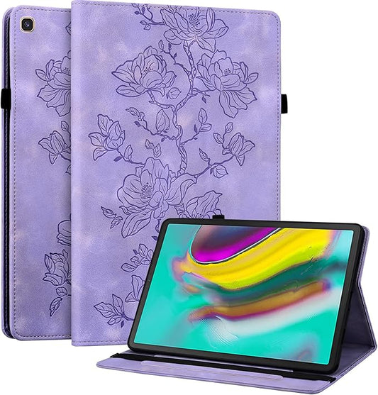 Case for Samsung Galaxy Tab S5e 10.5 2019 Model SM-T720/T725/T727, Slim PU Leather Folio Cover with Multi-Angle Stand and Pen Holder, Purple
