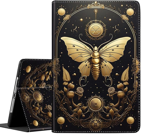 Case for Galaxy Tab A9 Plus ， Auto Sleep/Wake Multi-Angle Viewing Slim Folio Stand Cover for Samsung Galaxy Tab A9+/A9 Plus 11 Inch 2023 (SM-X210/X216/X218), Golden Moth