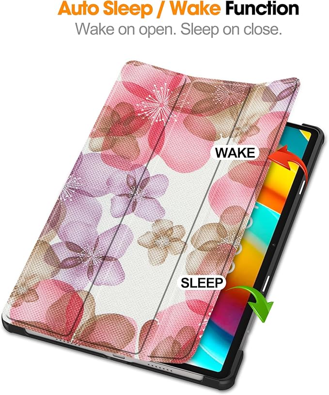 Case for TECLAST T50 Pro 11 inch Tablet, Folding Folio Ultra-Thin PU Leather Stand Case Cover for Teclast T50 Pro Flower