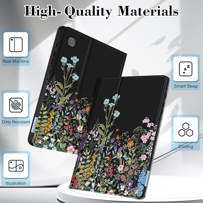 Case for Samsung Galaxy Tab S6 Lite 10.4 Inch 2024/2022/2020 with S Pen Holder, Multi-Angle Viewing Soft TPU Back Cover with Pocket Auto Wake/Sleep.