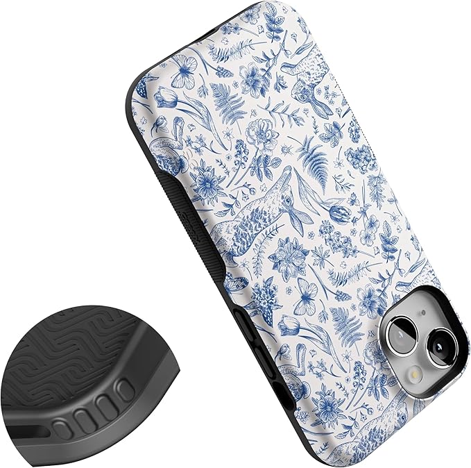 Casely iPhone 14 Case | Hop & Bloom | Bunny Toile | Compatible with MagSafe | Bold Protective Design