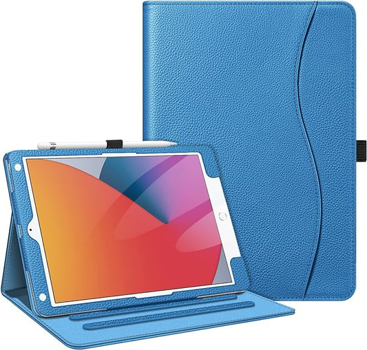Fintie Case for iPad 9th / 8th / 7th Generation (2021/2020/2019) 10.2 Inch - [Corner Protection] Multi-Angle Viewing Stand Cover with Pocket & Pencil Holder, Auto Sleep Wake, Royal Blue
