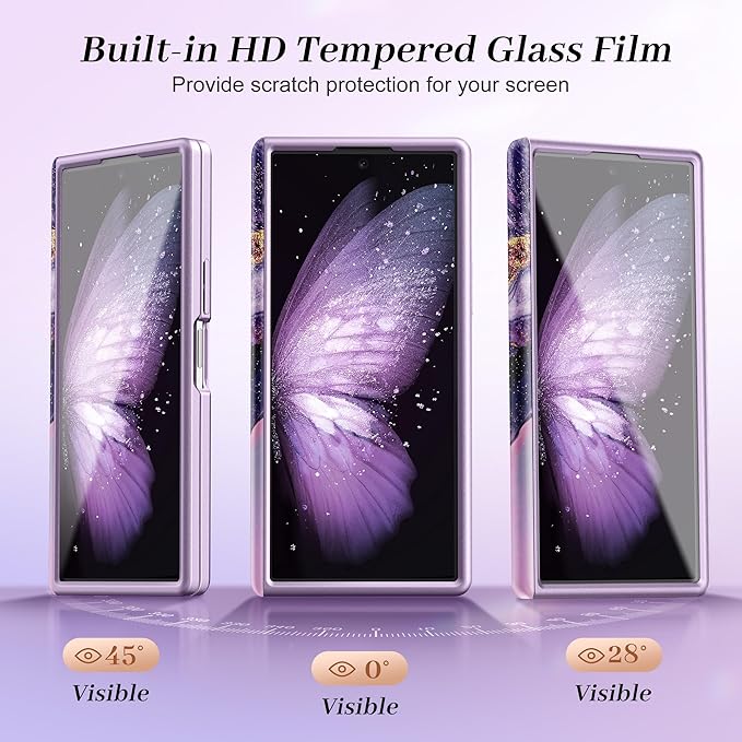 GVIEWIN for Samsung Galaxy Z Fold 7 Case Built-in HD Screen Protector [Compatible with Magsafe][Hidden Kickstand] Magnetic Full-Body Hinge Protection Slim Phone Case for Z Fold 7, Dreamland River