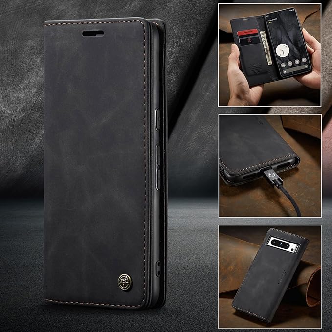 for Google 8 Pro Case, Flip Wallet Leather Case with Card Holder Magnetic Closure Shockproof Kickstand Protective Phone Cases Cover for Google 8 Pro,Black
