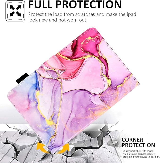 DTangLsm Case for Samsung Galaxy Tab A9 Plus/A9+ 5G 11 Inch 2023 (SM-X210/X216/X218) Multi-Angles Viewing Smart PU Leather Stand Cover with Auto Wake/Sleep for Galaxy Tab A9+ Case,Pink Marble