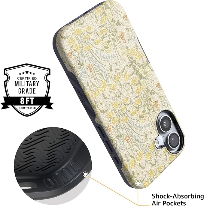 Casely iPhone 17 Case | Boho Blooms | Golden Floral | Compatible with MagSafe | Bold Protective Design