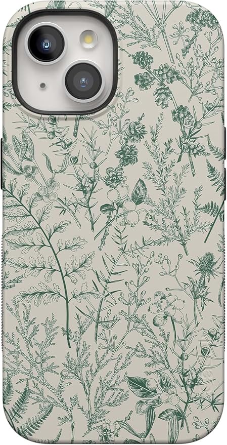 Casely iPhone 14 Case | Sage Garden | Green Floral | Compatible with MagSafe | Bold Protective Design