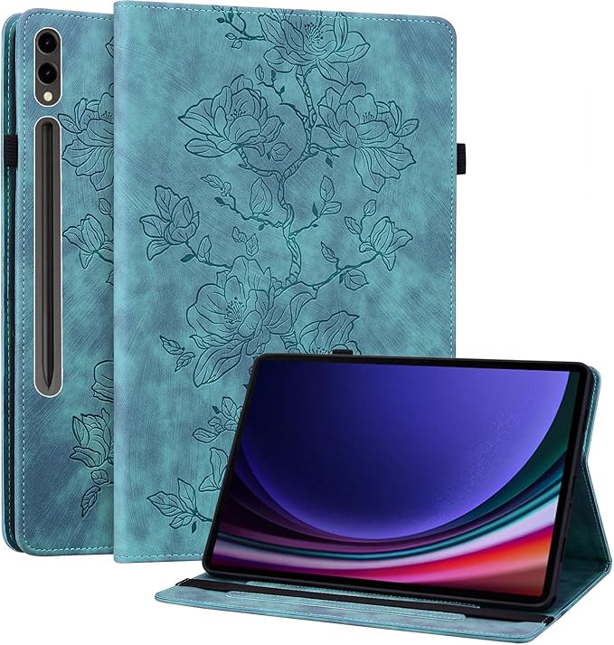 Case for Samsung Galaxy Tab S10 Plus 2024/S9 FE Plus 2023/S9 Plus 2023 12.4 Inch, Slim PU Leather Folio Cover with Multi-Angle Stand and Pen Holder, Light Green