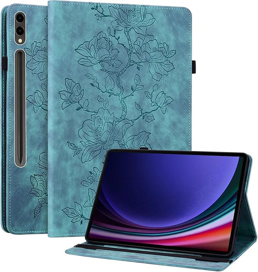 Case for Samsung Galaxy Tab S10 Plus 2024/S9 FE Plus 2023/S9 Plus 2023 12.4 Inch, Slim PU Leather Folio Cover with Multi-Angle Stand and Pen Holder, Light Green