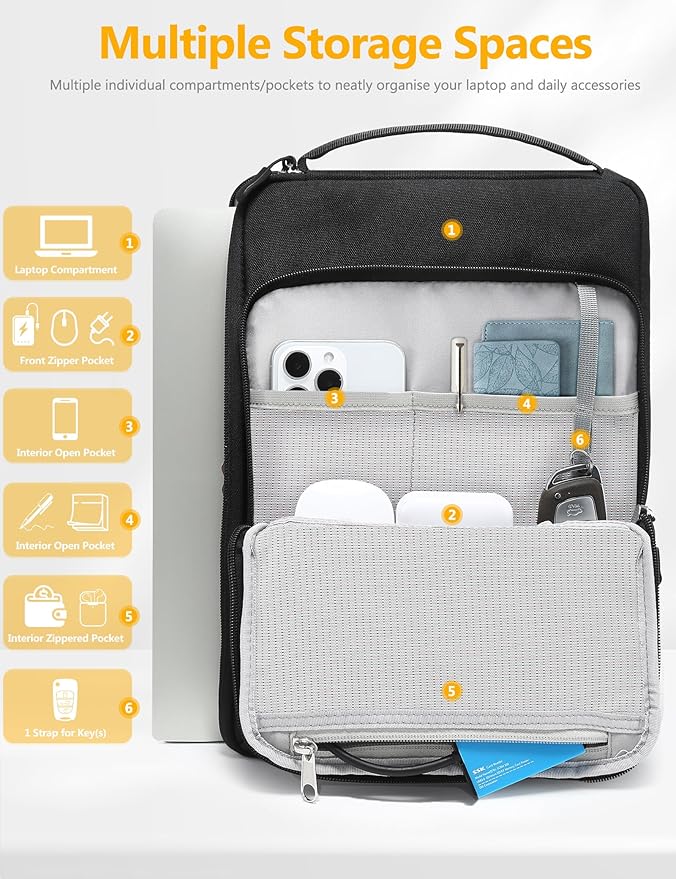 HYZUO 13 Inch Laptop Bag Sleeve for MacBook Air 13 M4 M3 M2 M1 2025-2018, MacBook Pro 13 M2 M1 2025-2016, 13" iPad Pro/Air, Surface Pro, XPS 13, Protective Case for 12"-13" Tablet, Black