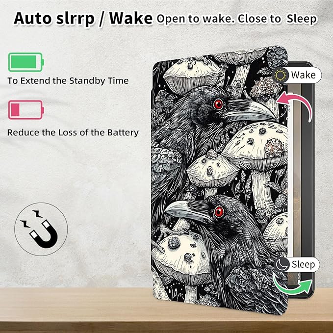 Case for Samsung Galaxy Tab S10 FE / S9 FE 5G 10.9 inch & Tab S9 11 inch, PU Leather 360° Rotating Stand Cover, Auto Sleep/Wake, Folio Smart Protective Cover, Ravens