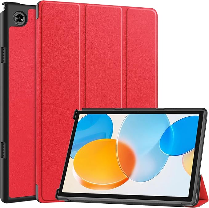 Case for TECLAST M40 Pro 10.1 inch Tablet, Folding Folio Ultra-Thin PU Leather Stand Case Cover for TECLAST M40 Pro / P20HD / P20S Red