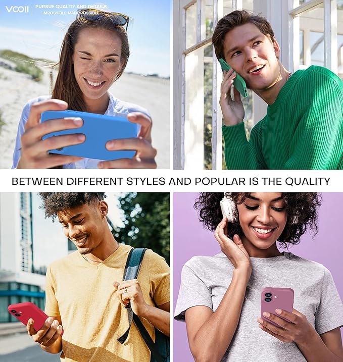 Vooii Compatible with iPhone 16 Plus Case, Liquid Silicone Upgrade [Camera Protection] [Soft Anti-Scratch Microfiber Lining] Shockproof Phone Case for iPhone 16 Plus 6.7 inch - Red