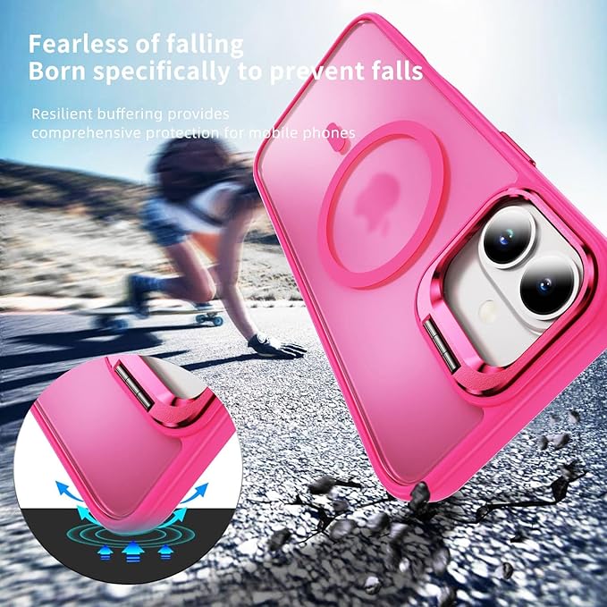 for iPhone 16 Plus Case Magnetic for 16Plus, [Compatible with Magsafe] [Military-Grade Protection] Shockproof Slim Magnetic Case for iPhone 16 Plus, Pink