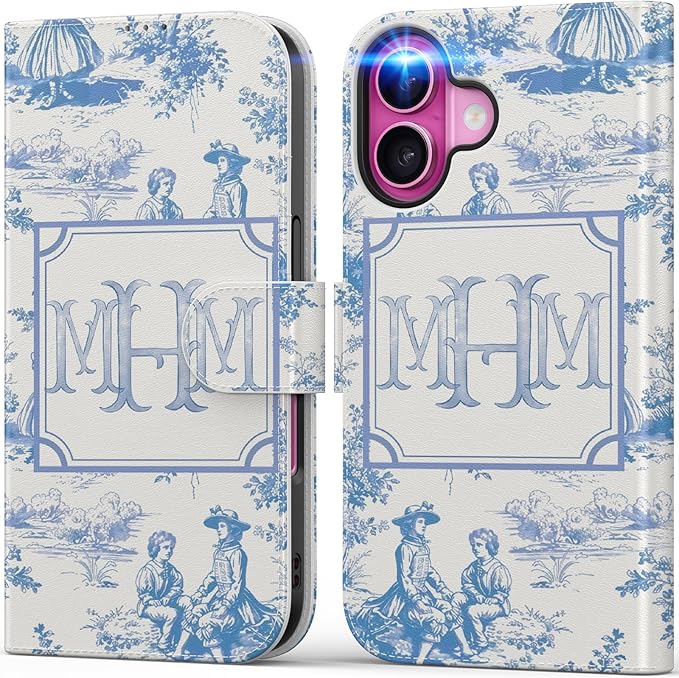 DEENAKIN for iPhone 16 Plus Wallet Case with Card Holder + Cash Clip, RFID-Blocking, Military-Grade Drop Protection, Magnetic Closure with Leather Kickstand - Heritage Artistry