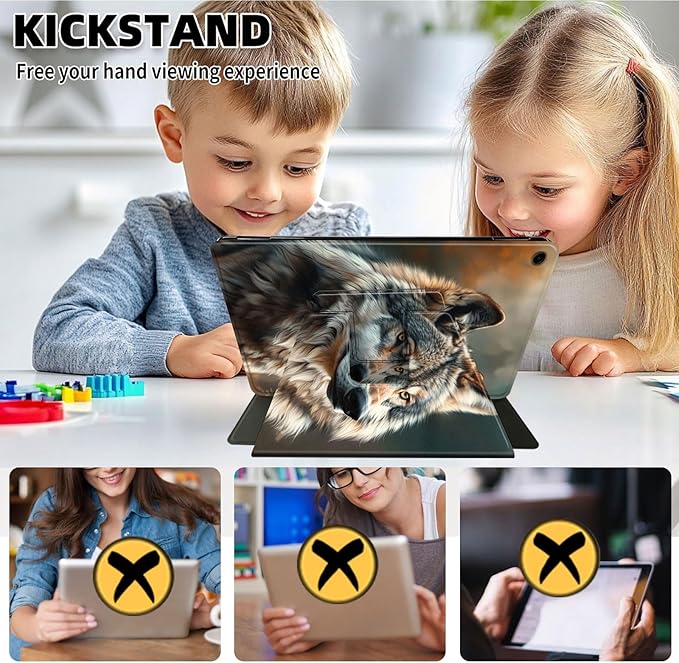 Case for Samsung Galaxy Tab A9 8.7 Inch 2023 Tablet Case, 360 Degree Rotating Folio Stand Smart Cover for Samsung Galaxy Tab A9 Tablet, Auto Sleep/Wake, Wolf 4