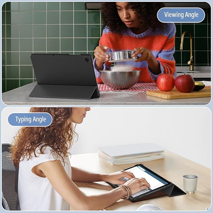 CACOE Case for Samsung Galaxy Tab A9+ Plus 11 Inch 2023 (SM-X210/X216/X218) with Screen Protector, Foldable Stand Slim Protective Case, Auto Screen On/Off, Black