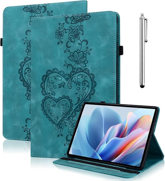 Case for Lenovo Tab M11/Tab K11 LTE 11" 2024 TB330FU Multi Angle Flip PU Leather Shockproof Case with Pencil Holder/Card Slots, Green