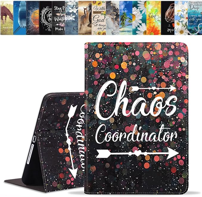 Case for Samsung Galaxy Tab S10 Lite / S10 FE / S9 FE 10.9-Inch / S9 11-Inch, Slim Lightweight PU Leather Stand Cover with Auto Wake/Sleep, Chaos Coordinator